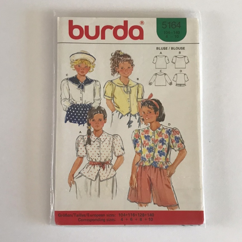 🧵3for12🧵 VTG Burda Pattern 5164 Child’s Blouse